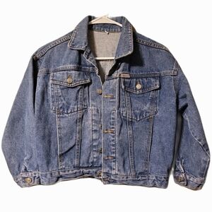 Vintage Guess Women's Blue Denim Trucker Jean Jacket